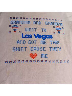 Vintage Girls T-shirt XS Single Stitch Las Vegas Souvenir 1980's Pink Tee